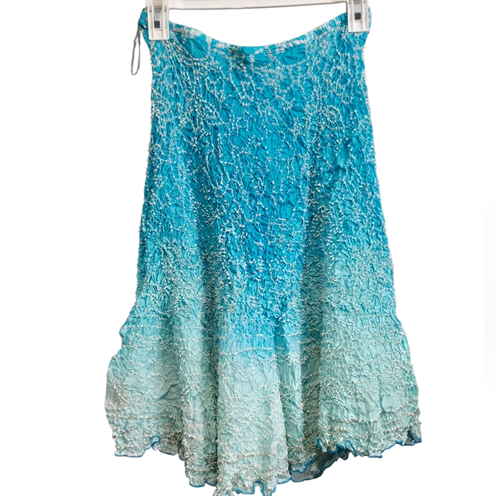 Blue Ombre Midi Skirt
